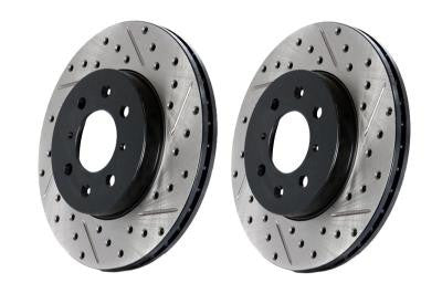 Stoptech Direct Replacement Rotors, Front Pair Drilled/Slotted